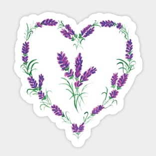 Lavender in Heart Sticker